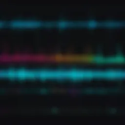 A vibrant graphic depicting audio waveforms