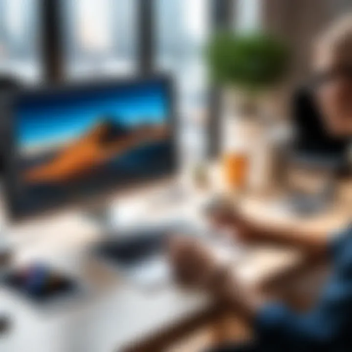 Engaging Creative Workspaces Creative workspace with mobile photo editing in action