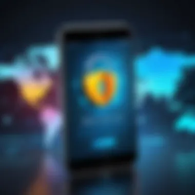 Mobile App Security Concept Conceptual representation of mobile app security