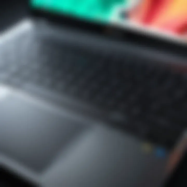 Close-up of the Chromebook's keyboard and touchpad