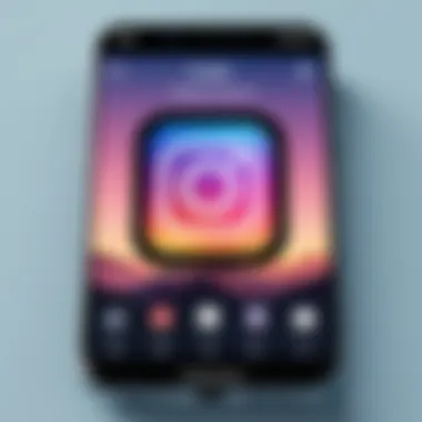 Crafting the Perfect Instagram Experience A close-up view of a smartphone showcasing an Instagram feed with a music playlist.