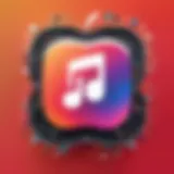 A visually striking representation of the Apple Music logo integrated with the Instagram logo.