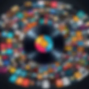 A collage of various music genres symbolizing the importance of music selection for video content.