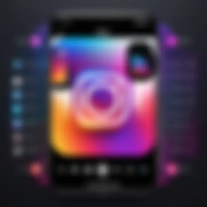 An engaging layout of the Instagram app interface highlighting the music addition feature.