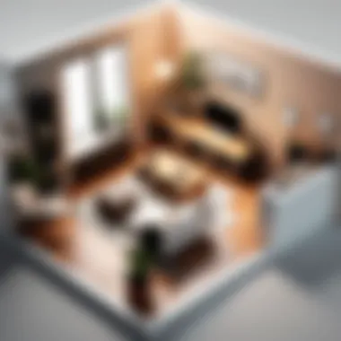 Interior Design Layout Visualization Visual representation of interior design layout using measurement technology