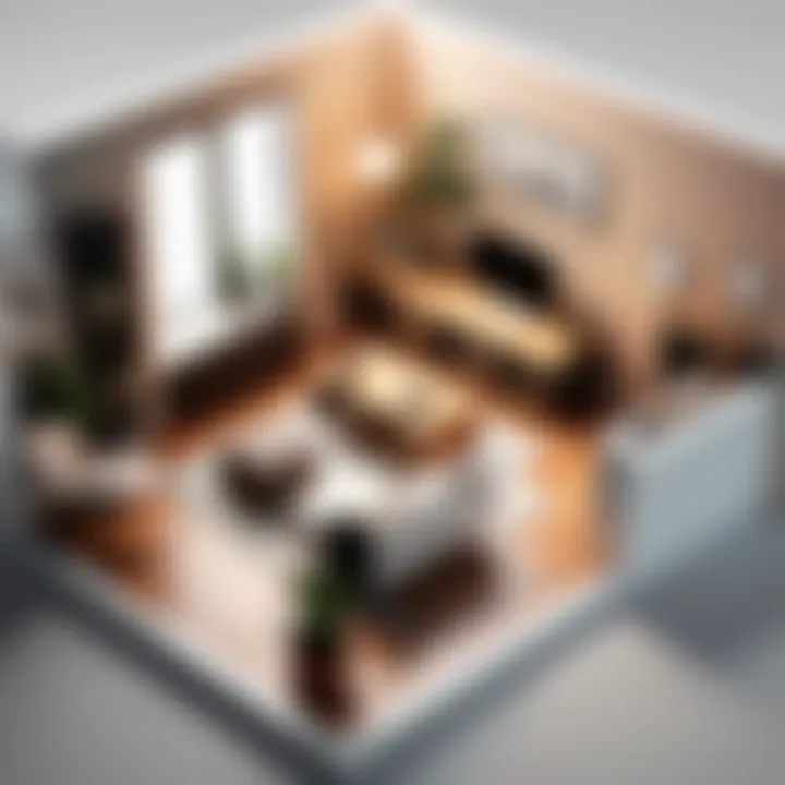 Interior Design Layout Visualization Visual representation of interior design layout using measurement technology