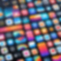 A variety of colorful iOS stickers displayed on a digital screen