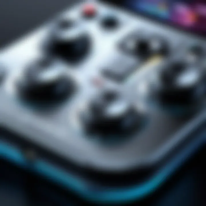 Close-up of a well-designed game controller showcasing buttons and features