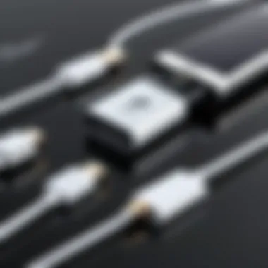 Illustration depicting various devices connected via iPhone USB port