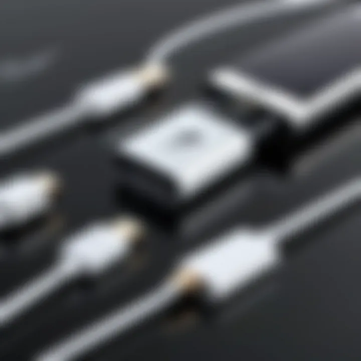 Illustration depicting various devices connected via iPhone USB port