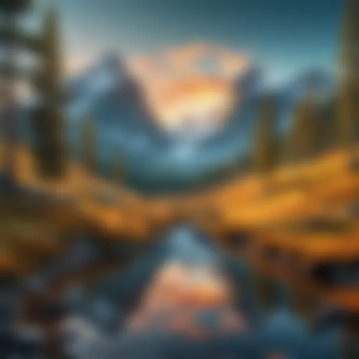 A serene landscape image that evokes emotion, complemented by musical elements.