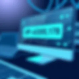 Illustration of a network interface showing an IP address on a computer screen