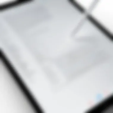 Precision Annotation with Apple Pencil Close-up of Apple Pencil on an iPad screen with PDF annotation