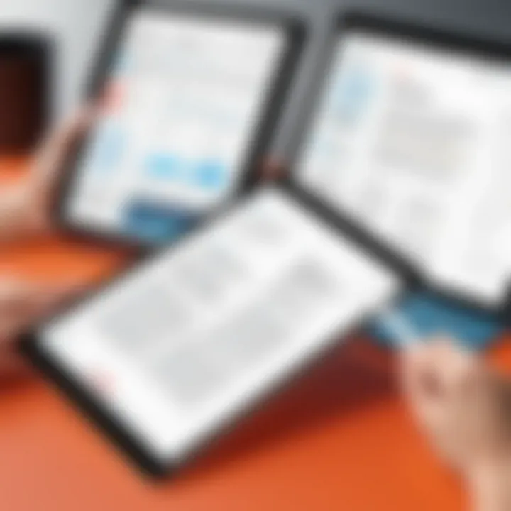 Screenshot of various PDF annotation tools on an iPad