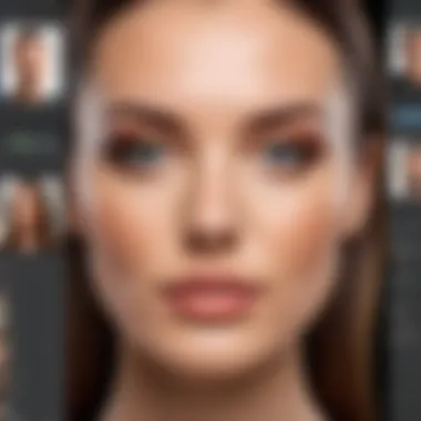 Advanced Photo Editing Tools A digital interface showcasing advanced photo editing tools for face swapping.