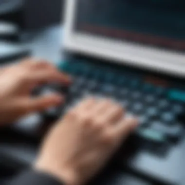 Typing practice interface showcasing speed metrics