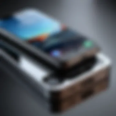 Utilizing External Storage Options for iPhone Expansion A sleek external storage device next to an iPhone