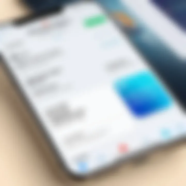 Mobile device displaying subscription settings