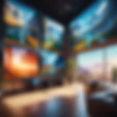 Immersive Game World A captivating illustration of a virtual game world depicting immersive environments