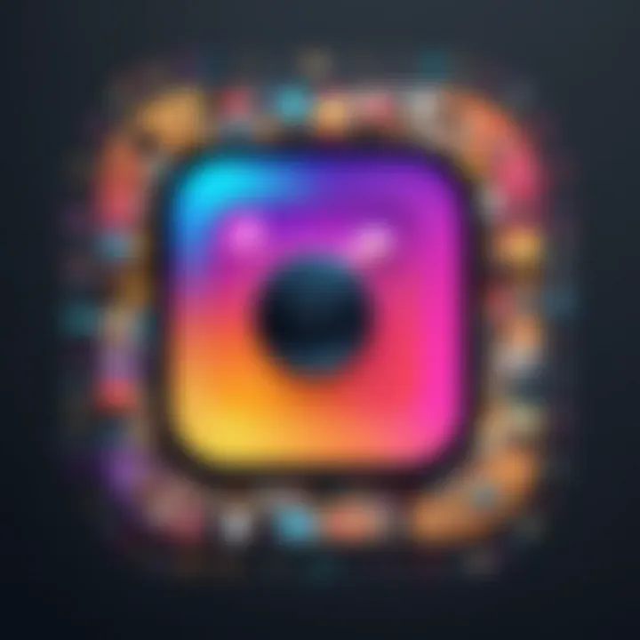 A vibrant illustration of diverse music genres available on Instagram.