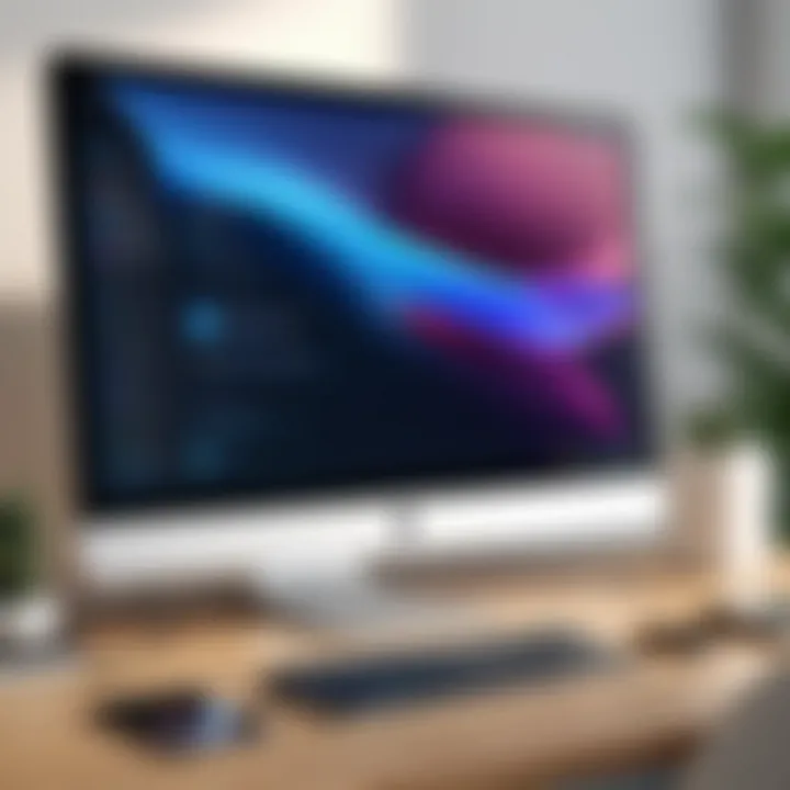 A modern desktop setup with a digital reminder app interface displayed.