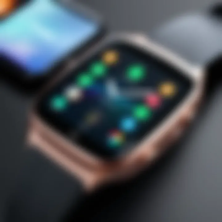 Close-up of innovative features on the smartwatch