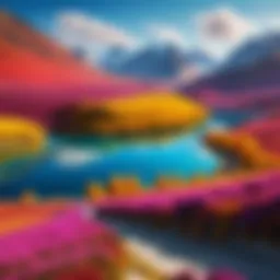 A visually striking example of photo blending showcasing vibrant landscapes