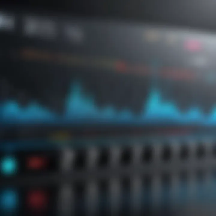 Visual representation of an audio equalizer interface