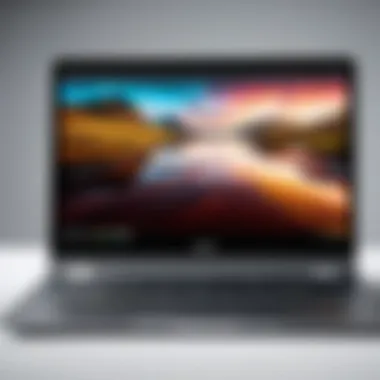 A sleek Chromebook with a vibrant display showing system settings.