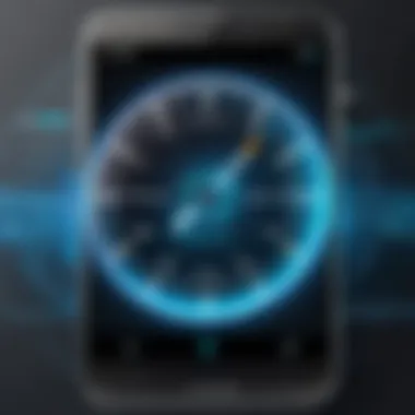 Enhancing Speed on Android Devices A sleek modern Android device showcasing speed enhancements