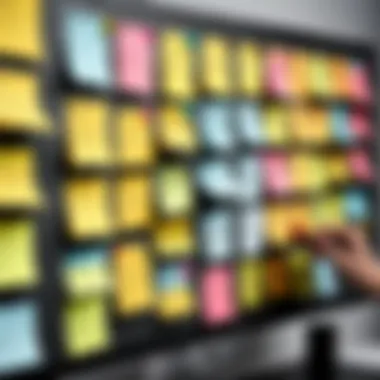 Illustration of task prioritization methods using sticky notes