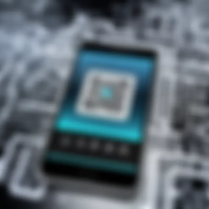 A smartphone displaying a QR code scanning interface