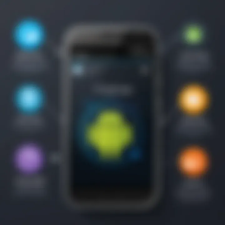Infographic illustrating recovery software options for Android.