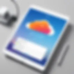 Illustration depicting iCloud backup settings on an iPad