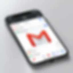 iPhone displaying the Gmail app interface