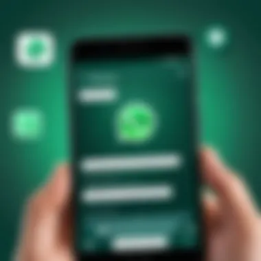 Navigating WhatsApp Installation User navigating through WhatsApp installation
