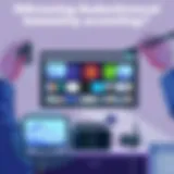 Illustration of screen mirroring technology in action