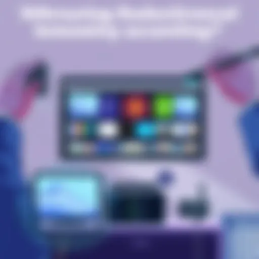 Illustration of screen mirroring technology in action