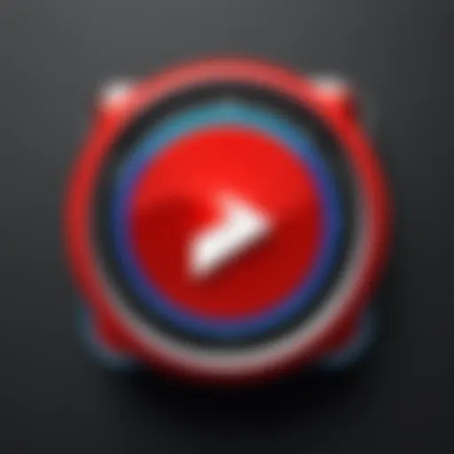 Visual representation of Shazam logo integrated with YouTube interface