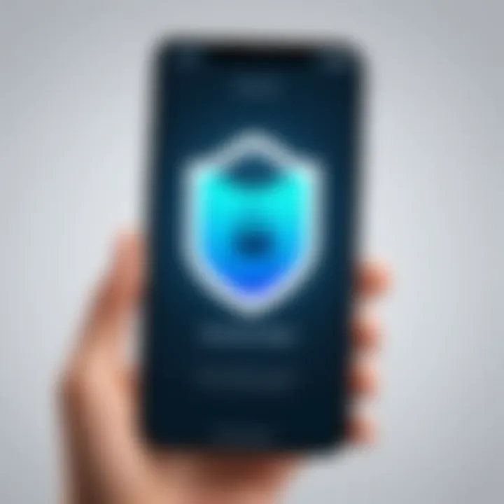 Illustration showing a secure connection while downloading apps