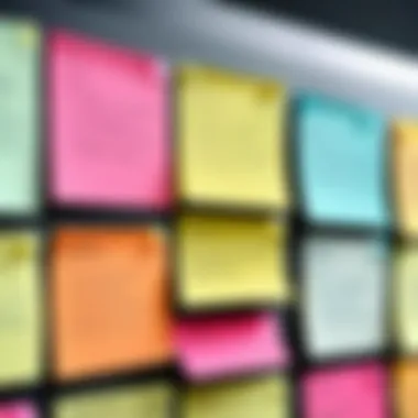 Tasks Written on Sticky Notes Close-up of sticky notes with tasks written on them