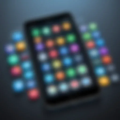 A smartphone screen displaying various app icons with a focus on the delete option.