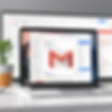 Gmail inbox with spam filter settings highlighted