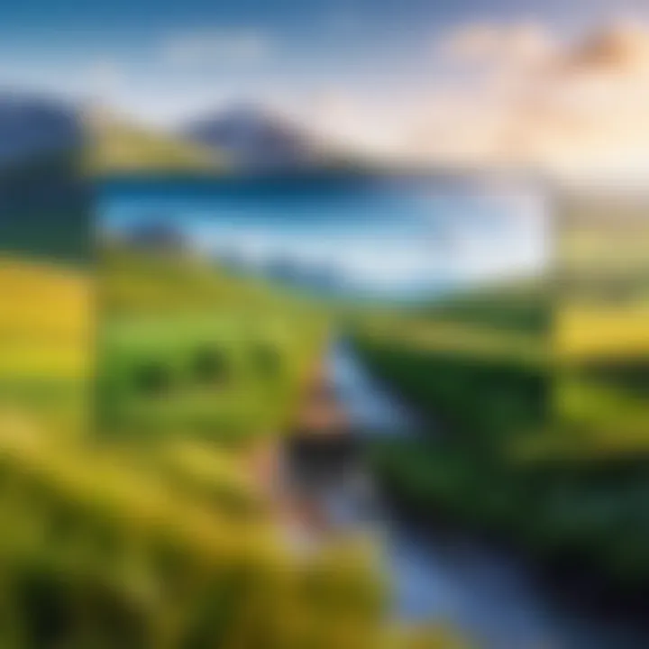 A landscape photograph where the foreground is sharp, and the background is artistically out of focus.