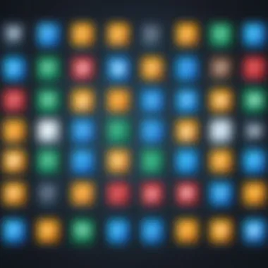 Illustration showcasing various computer security icons