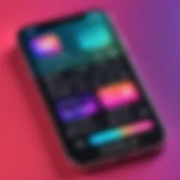 A vibrant display of various offline music apps on an iPhone screen