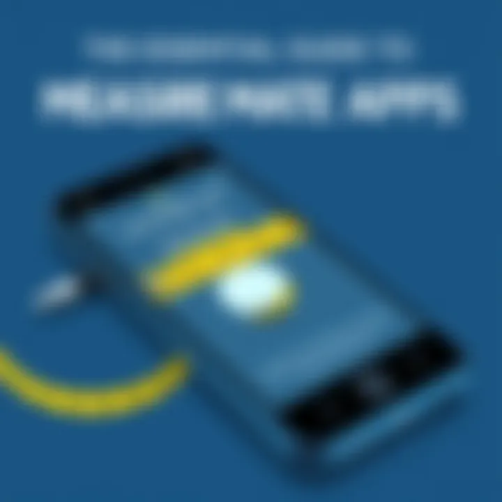 Close-up of a smartphone measuring an object using an app.