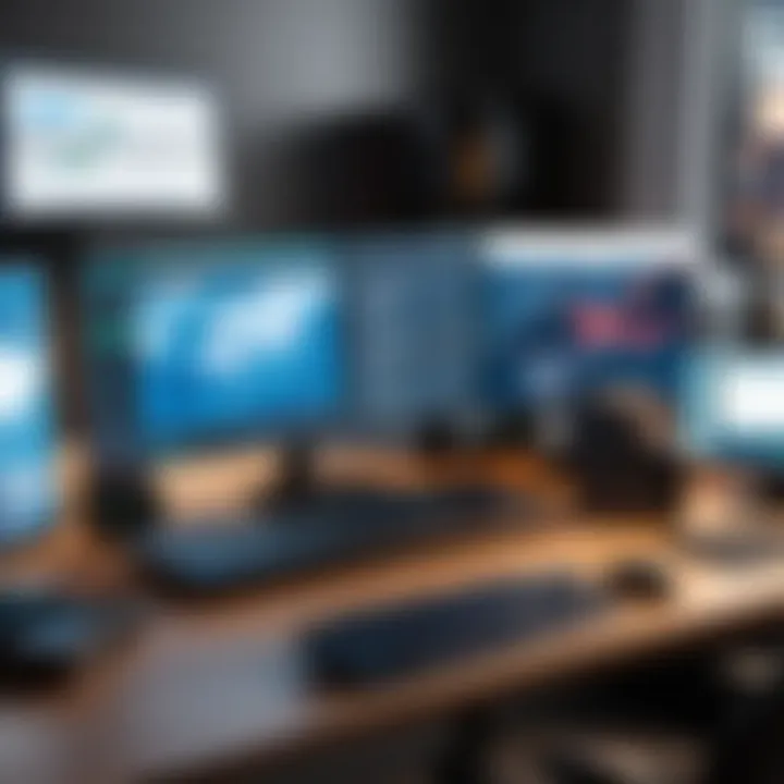Desktop setup with gaming reviews and tech articles
