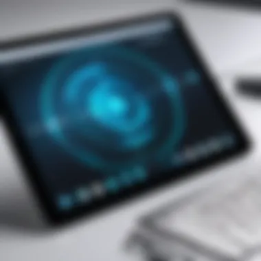 Tablet with Time Lapse Feature Close-up of a tablet showcasing a time lapse feature in a drawing app
