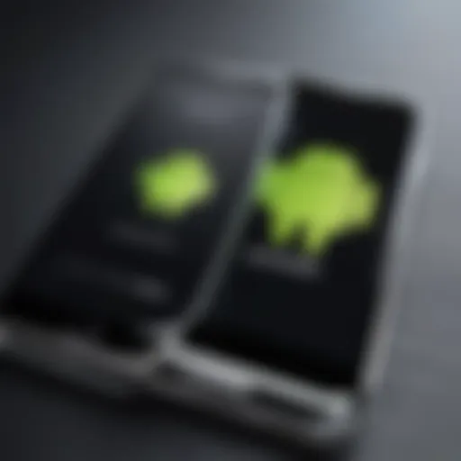 Illustration of Android and iPhone devices side by side